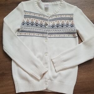 Gymboree Cream Cardigan with Nordic Pattern